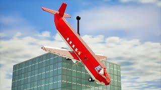 Lego Airplane Falls Off Building  Brick Rigs