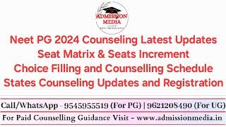 Neet PG 2024 Seat Matrix And Choice Filling  States Counselling  Latest Updates #neetpg2024