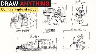 How to DRAW ANYTHING With Simple Shapes - Sketching Tutorial