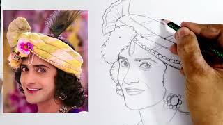 Sumedh Mudgalkar Lord Krishna drawing  Radhakrishna serial Sumedh Mudgalkar Drawing