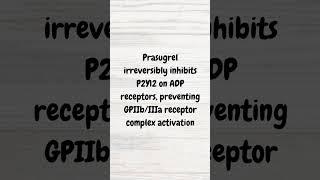 Mechanism of action of prasugrel  #MRCP revision  #shorts #myocardialinfarction #pharmacology