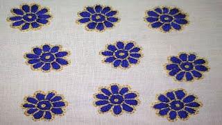 All Over Flower Design Embroidery Fabric For SareeOrna And Dress