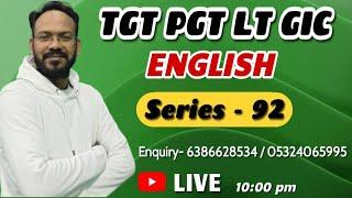 TGT PGT LT GRADE GIC ENGLISH  Series -92  English Discovery  By Bhupesh Sir