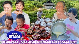 PULANG DARI CINONG LANGSUNG BIKIN DONAT COKELAT DAN DONAT GULA UNTUK KELUARGA DI CHINA