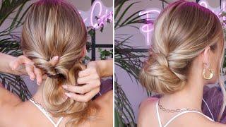 NO HAIR LOOP PULL THROUGH UPDO FOR LONG HAIR TUTORIAL  БЕЗ ПЕТЕЛЕК И НАЧЕСА КРАСИВЫЙ ПУЧОК