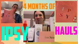 IPSY HAULS  4 months worth of ipsy packages haul
