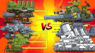 Mega Tanks Vs Mega Boss - Cartoons about tanks  Dumpling Dora-44 Hybrid-44 Chrysler  COLLECTION