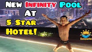 Swimming at Infinity Indoor Pool 5 Star Hotel JW Marriott Singapore Bathtub Breakfast Vlog