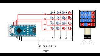 4x4 keypad concept without library with arduino