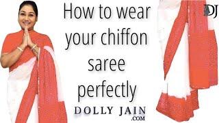 How to Wear your Chiffon Saree Perfectly  Dolly Jain Saree Draping