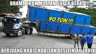 VIRAL  Truk Berjuang Habis Habisan Drama Truk Muatan 90 Ton di Tanjakan Sitinjau Lauik