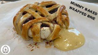 *Halloween Party* How to Make Mummy Puff Pastry and Cherry Jam Wrapped Baked Brie - Happy Bake Day