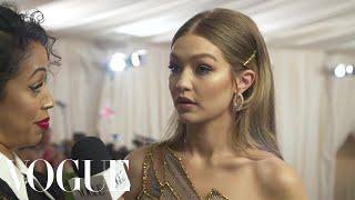 Gigi Hadid on Giving Rihanna a Love Bite  Met Gala 2018 with Liza Koshy  Vogue