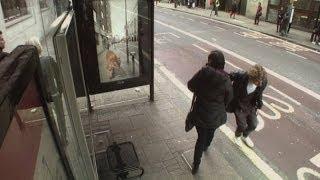 Hilarious bus stop prank Public see giant robots and alien invasion