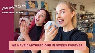 Our downstairs flowers in clay