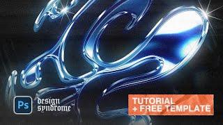 3D Chrome Photoshop Tutorial + FREE TEMPLATE