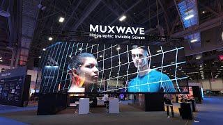 Muxwave Hanging Up Holographic Transparent Led Screen 3D Led Display Digital Video Wall On Infocomm