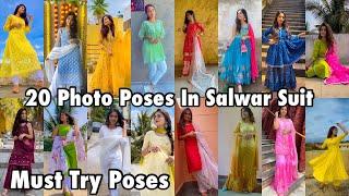 20 Photo Poses For Girls In Salwar Suit  Stylish Suit Photo Pose For Girls  Santoshi Megharaj