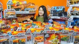 Learn Dinosaur names with Jurassic World  figures Toys - T-rexindoraptortriceratops