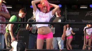 Sexy Pink Haired Girl Wet T-shirt Contest Daytona Beach Biketoberfest