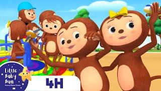 5 Little Monkeys Song - Jumping on the Bed  Four Hours of Little Baby Bum Nursery Rhymes and Songs