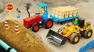 Diy tractor making mini Bulldozer Cleaning Sand Road  Rescue Tractor Transporting Wine  HP Mini