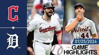 Cleveland Guardians vs Detroit Tigers Game Highlights 07252024  MLB Highlights 2024