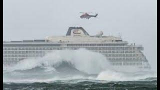 The passenger cruise liner was caught in a 12 ball storm.