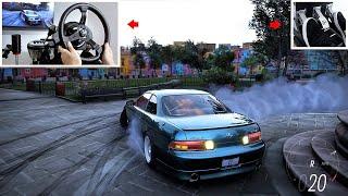 Forza Horizon 5 - Drifting Lexus SC300 at Night w900° Steering Wheel Setup