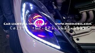 Custom Headlamp All New Honda Jazz RS Projector + HID + DRL + Angel Eyes LED