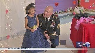 Illinois soldier steps in for girls late father at daddy-daughter dance
