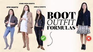 9 Outfit Formulas for 3 Types of Boots Ankle Knee high OTK