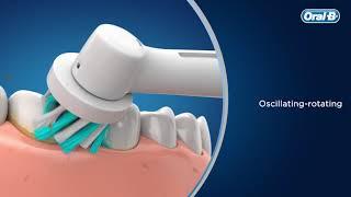 Brushing with the round Oral-B Electric Toothbrush