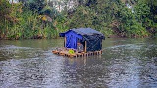 5 Hari 5 malam berburu ikan nginap dirumah rakit & tiba-tiba sungai banjirrr #KOOKIKO