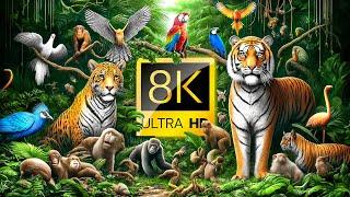 TOP 50  Most Beautiful Exotic Jungle Animals 60FPS 8K ULTRA HD