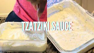 HOW TO MAKE TZATZIKI SAUCE w lots of Garlic  Homemade DillCucumber Yogurt Dip  Vlogmas day 14