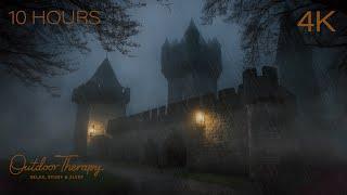 10 Hours of Relaxing Thunder & Rainstorm Ambience  Stormy Night at a Medieval Castle 4K