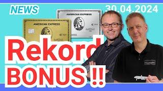 Rekord-Willkommensbonus für die AMEX Gold Kreditkarte