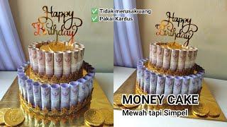 HOW TO MAKE MONEY CAKE  TUTORIAL CARA MEMBUAT KUE UANG 2 TINGKAT UNTUK ULANG TAHUN