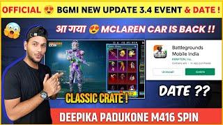 OFFICIAL  Bgmi 3.4 Update Event  Next Classic Crate Bgmi  Bgmi New Update 3.4 Release Date