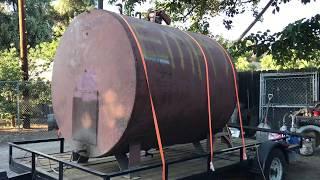 Cutting into a 1000 gallon diesel fuel tank.  Part #1 of BBQ build.