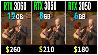 RTX 3050 8GB  vs RTX 3050 6GB vs RTX 3060 - Test in 20 games at 1080P 1440P 4K