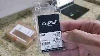 Memória Crucial Notebook - Unboxing e Teste pós instalação