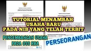 CARA MENAMBAH USAHAKODE KBLI PADA NIB YANG TELAH TERBIT DALAM OSS RBA UNTUK USAHA PERSEORANGAN