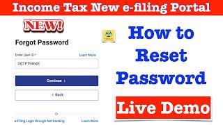 Income Tax Password Reset in New e filing portal  Forgot Password Income Tax login ITR 2021 22