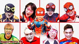 TEAM SPIDER-MAN vs BAD GUY TEAM KID SPIDERMAN & Spider-Man Destroy Zombie disaster Live Action