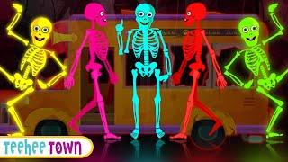 Midnight Magic Five Skeletons Riding On A Bus Song  Spooky Scary Rhymes By Teehee Town