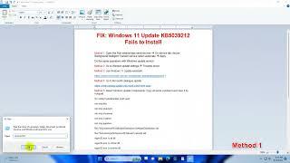 FIX Windows 11 Update KB5039212 Version 23H222H2 Fails to Install