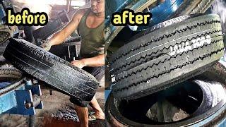 how to replace truck tire casing  process of retreading used truck tires