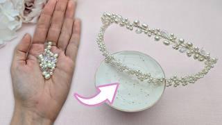 DIY Bridal Crown Making Tutorial  How to Make Headband with Pearls  Handmade Wired Hair Accessory